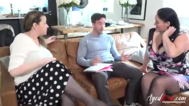 Mature Threesome Party with Two Vixens and One Stud